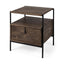 Mercana Glenn I 20L x 21W x 24H Dark Brown Wood w/ Black Iron Frame Square End/Side Table