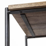 Mercana Glenn I 20L x 21W x 24H Dark Brown Wood w/ Black Iron Frame Square End/Side Table