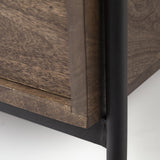 Mercana Glenn I 20L x 21W x 24H Dark Brown Wood w/ Black Iron Frame Square End/Side Table