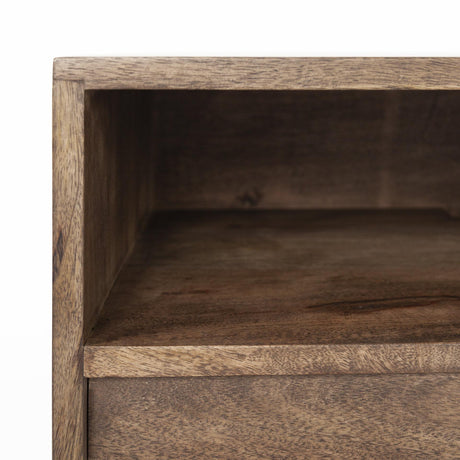 Mercana Glenn IV Dark Brown Wood w/ Black Iron Frame Media Console w/ Storage, TV Stand for TV up to 71"