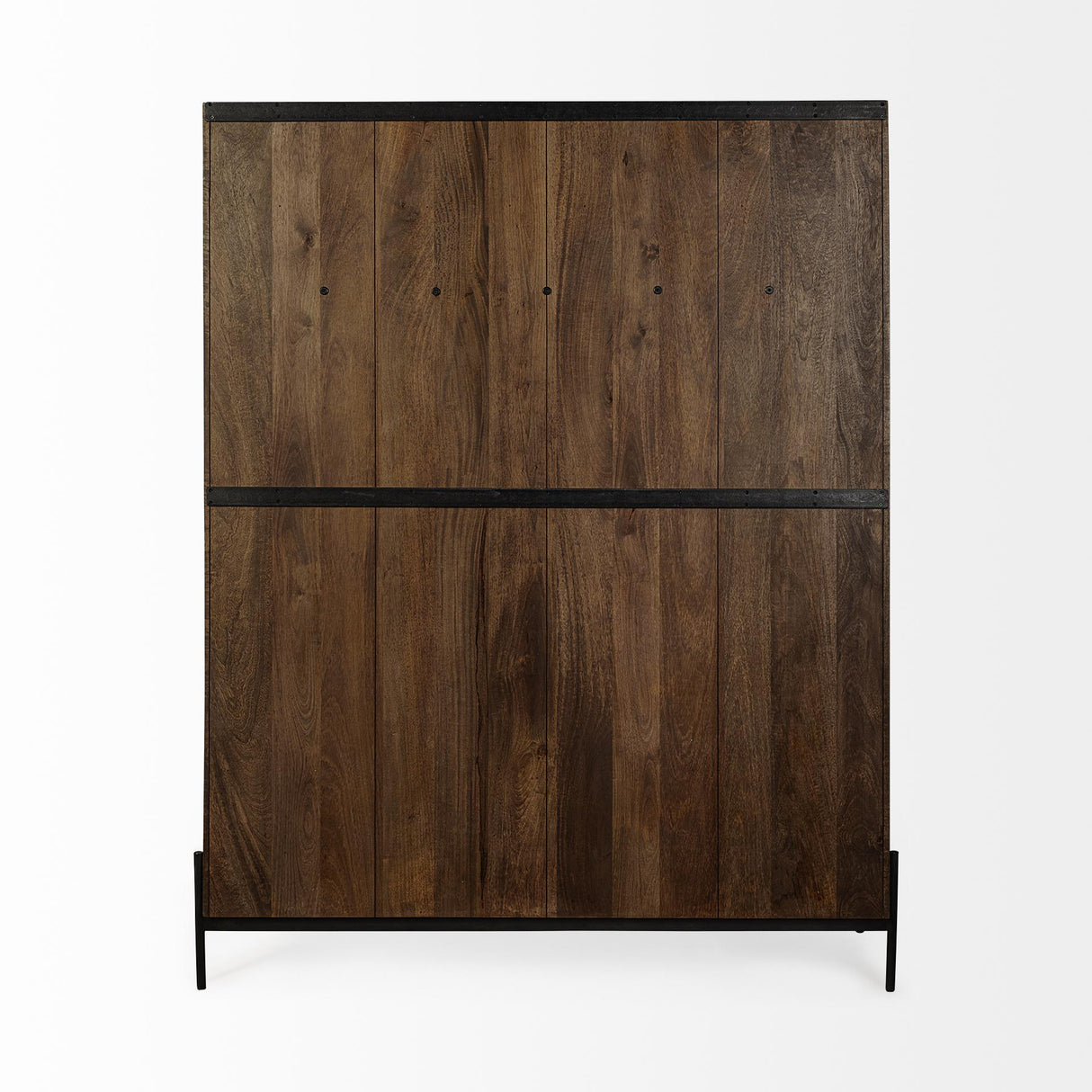 Mercana Glenn V 56L x 17W Dark Brown Wood w/ Cream Fabric Seat, 3 Drawers Hall Tree