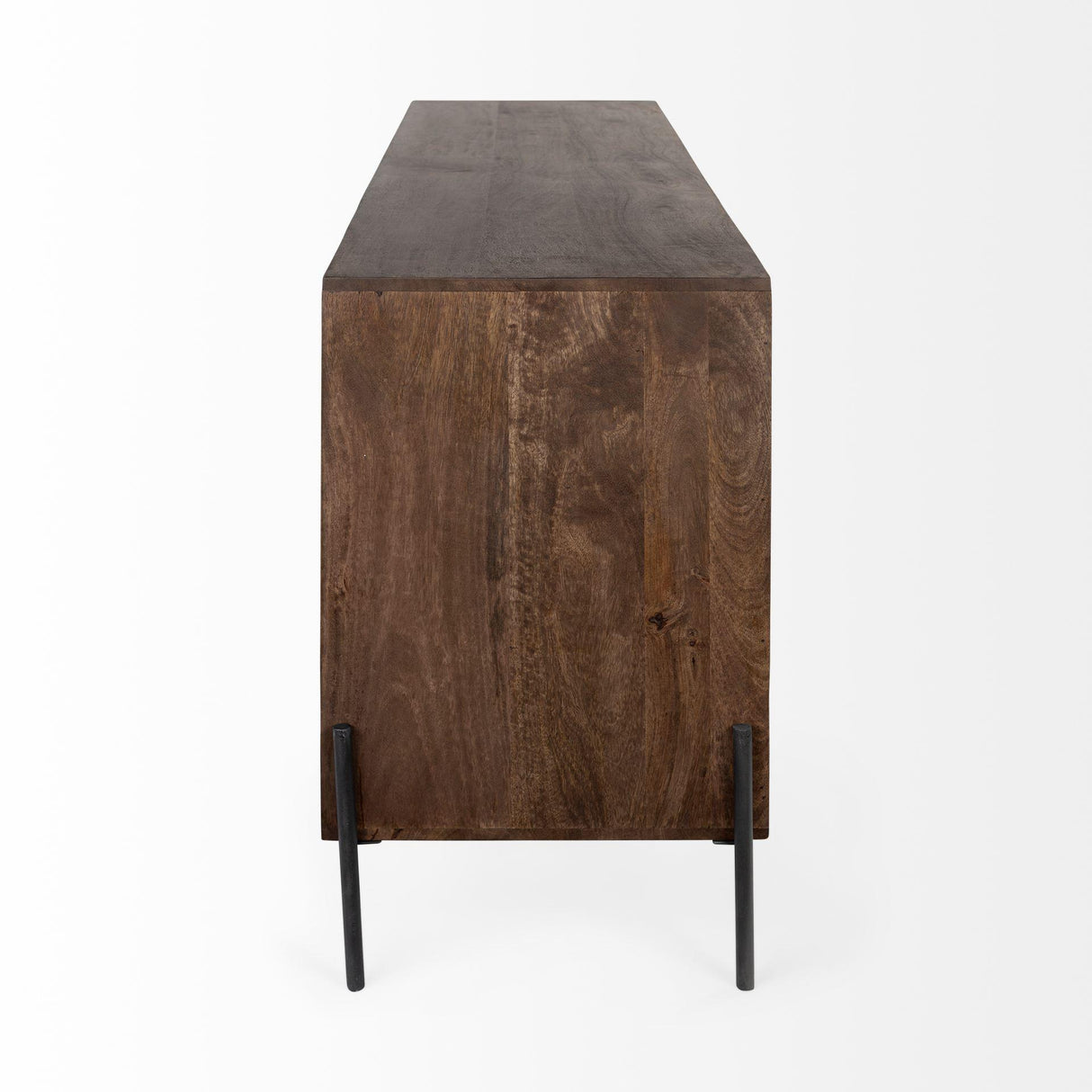 Mercana Glenn VI 71.5x18 Dark Brown Wood Frame w/ Black Iron Accent, 6 Drawer, 2 Door Cabinet Sideboard
