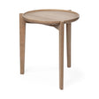 Mercana Cleaver I 22 x 24 Round Top Brown Solid Wood Accent Table