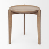 Mercana Cleaver I 22 x 24 Round Top Brown Solid Wood Accent Table