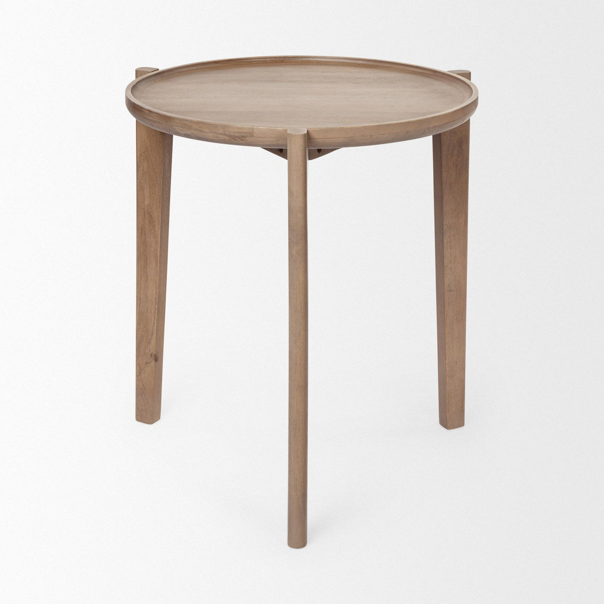 Mercana Cleaver I 22 x 24 Round Top Brown Solid Wood Accent Table