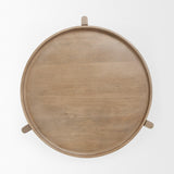 Mercana Cleaver I 22 x 24 Round Top Brown Solid Wood Accent Table