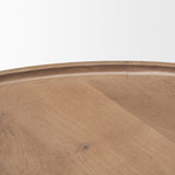Mercana Cleaver I 22 x 24 Round Top Brown Solid Wood Accent Table