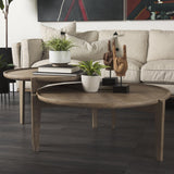 Mercana Cleaver (Set of 2) 40" & 31" Round Brown Solid Wood Nesting Coffee Tables