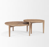 Mercana Cleaver (Set of 2) 40" & 31" Round Brown Solid Wood Nesting Coffee Tables