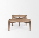 Mercana Cleaver (Set of 2) 40" & 31" Round Brown Solid Wood Nesting Coffee Tables