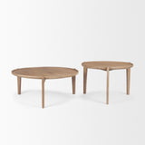 Mercana Cleaver (Set of 2) 40" & 31" Round Brown Solid Wood Nesting Coffee Tables