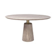Mercana Maxwell II 54" Round Brown Solid Wood Top Brown Wood/Gold Metal Base Dining Table