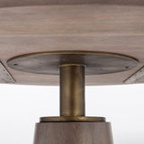 Mercana Maxwell II 54" Round Brown Solid Wood Top Brown Wood/Gold Metal Base Dining Table