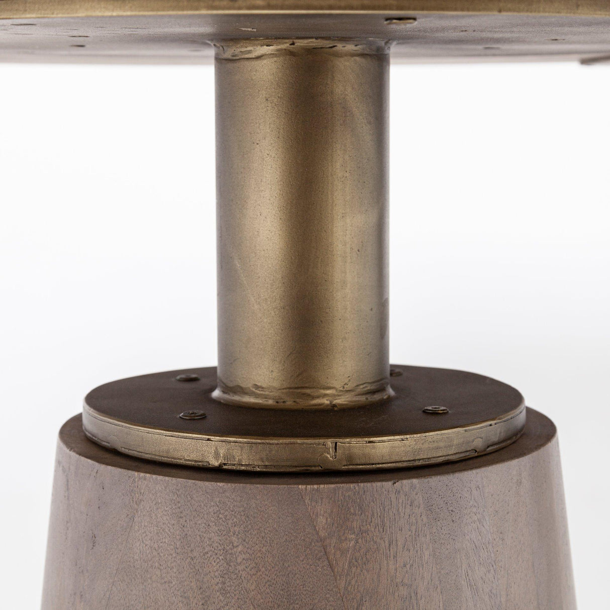 Mercana Maxwell II 54" Round Brown Solid Wood Top Brown Wood/Gold Metal Base Dining Table
