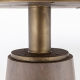 Mercana Maxwell II 54" Round Brown Solid Wood Top Brown Wood/Gold Metal Base Dining Table