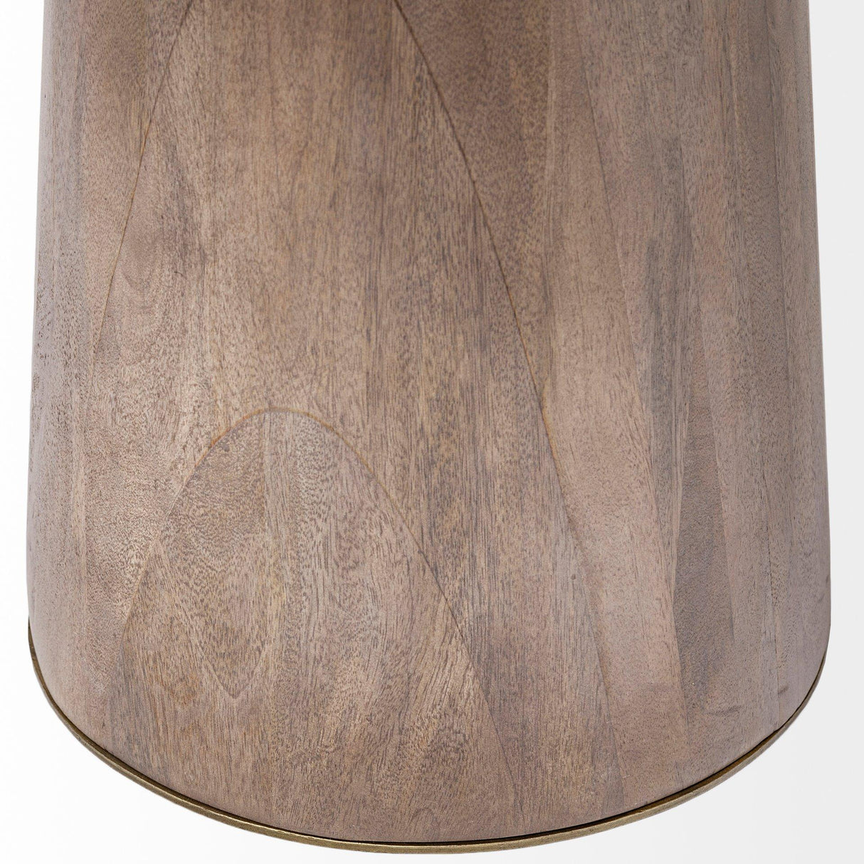 Mercana Maxwell II 54" Round Brown Solid Wood Top Brown Wood/Gold Metal Base Dining Table