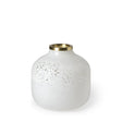 Mercana Pearl Short White Gold Rim Glass Vase