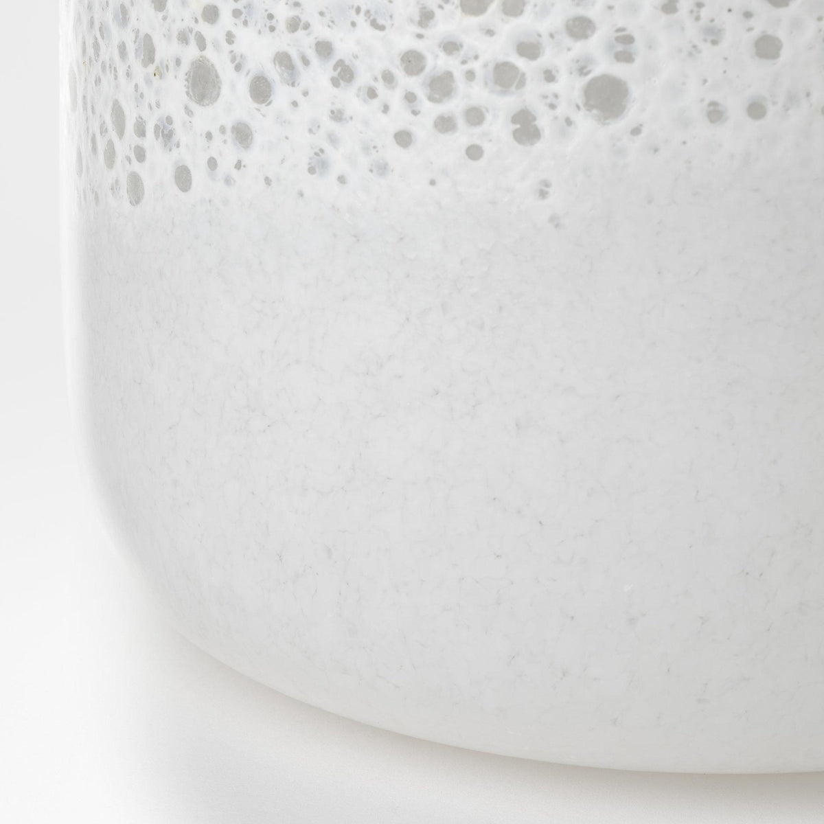 Mercana Pearl Short White Gold Rim Glass Vase