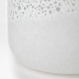 Mercana Pearl Short White Gold Rim Glass Vase