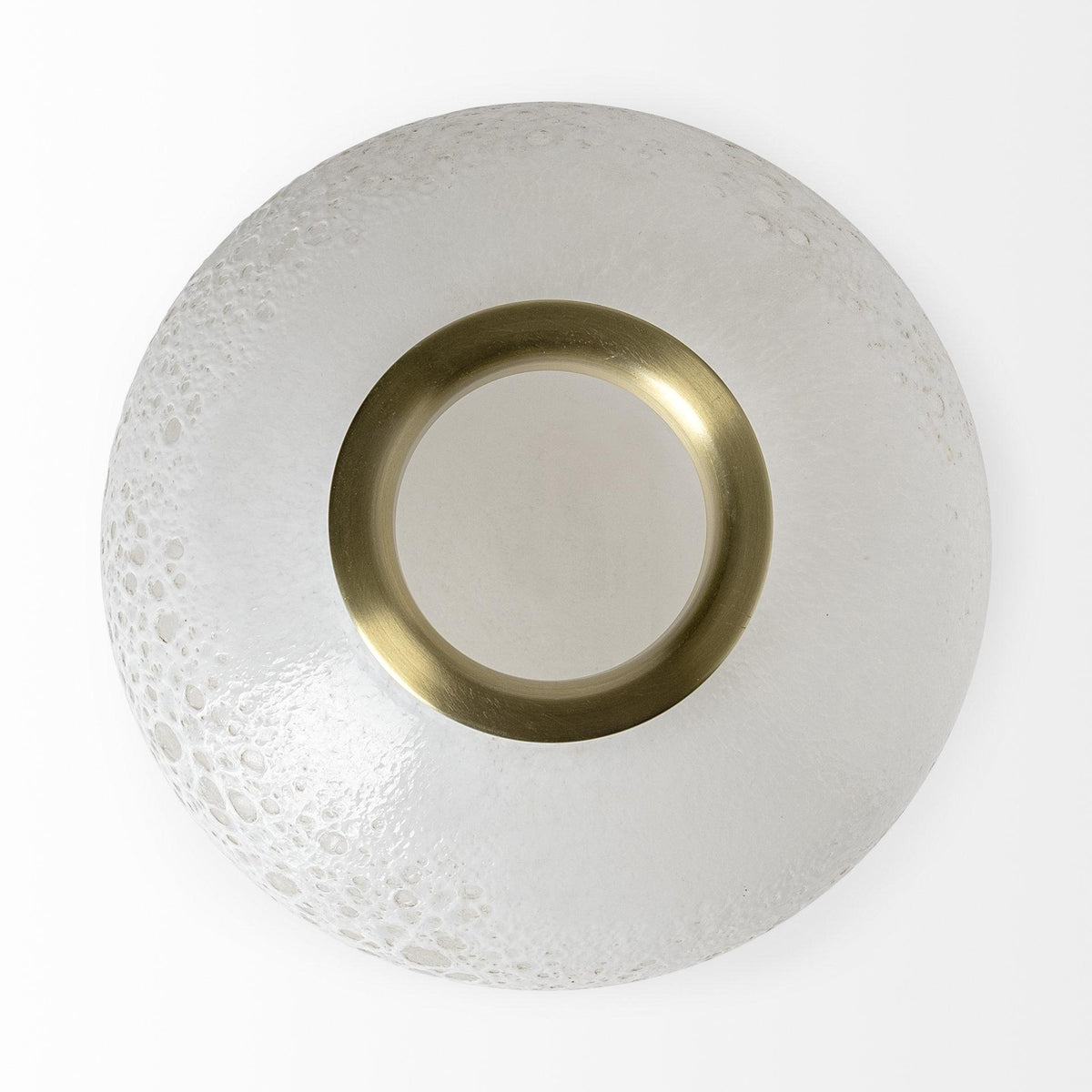 Mercana Pearl Short White Gold Rim Glass Vase