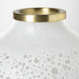 Mercana Pearl Short White Gold Rim Glass Vase