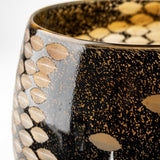 Mercana Mojave Small Black and Gold Detail Glass Vase