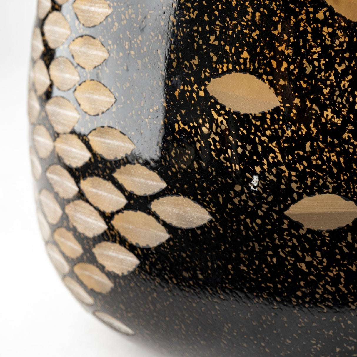 Mercana Mojave Small Black and Gold Detail Glass Vase