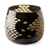 Mercana Mojave Large Black and Gold Detail Glass Vase