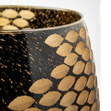 Mercana Mojave Large Black and Gold Detail Glass Vase