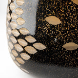 Mercana Mojave Large Black and Gold Detail Glass Vase