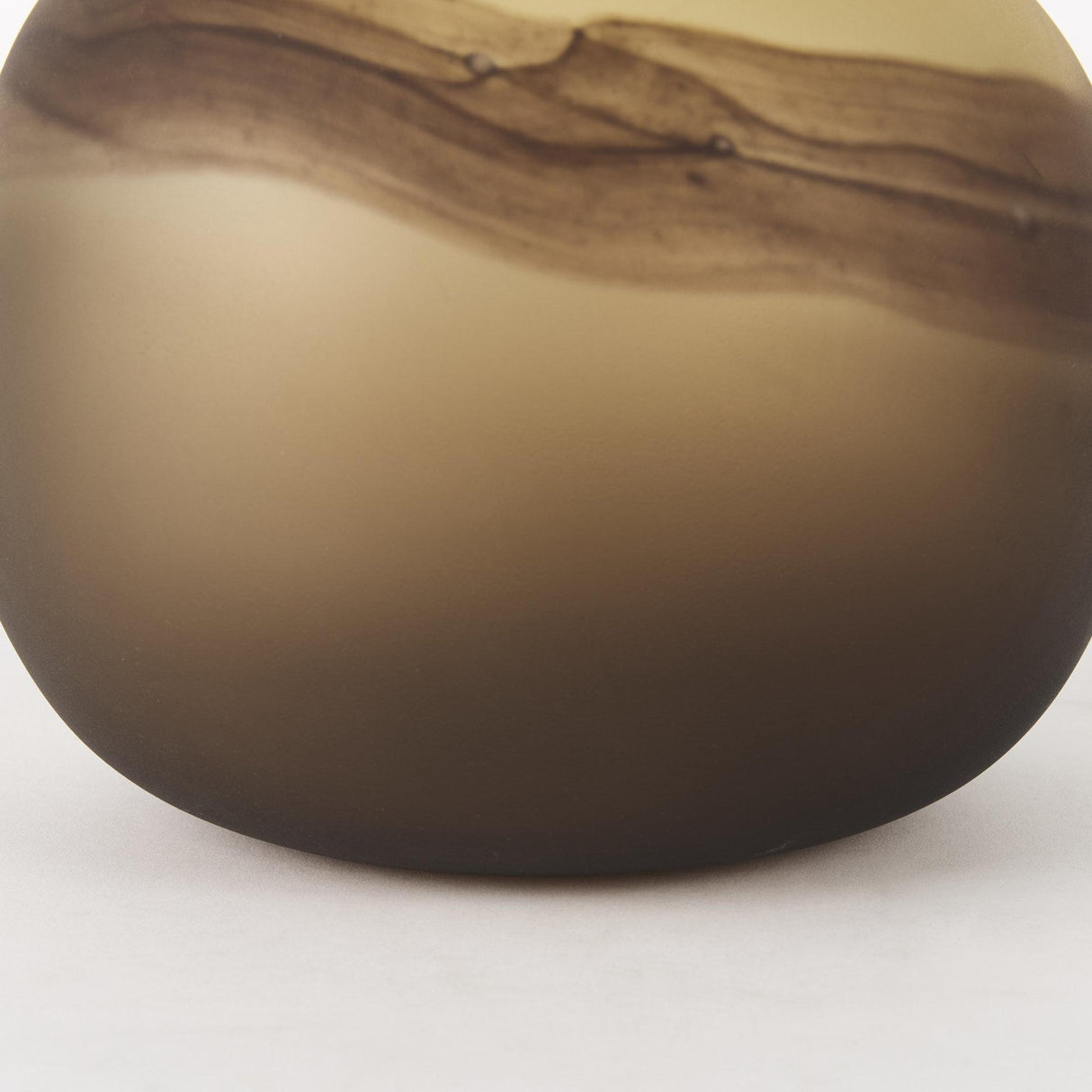 Mercana Pyla Short Yellow/Brown Glass Sand Dune Inspired Vase