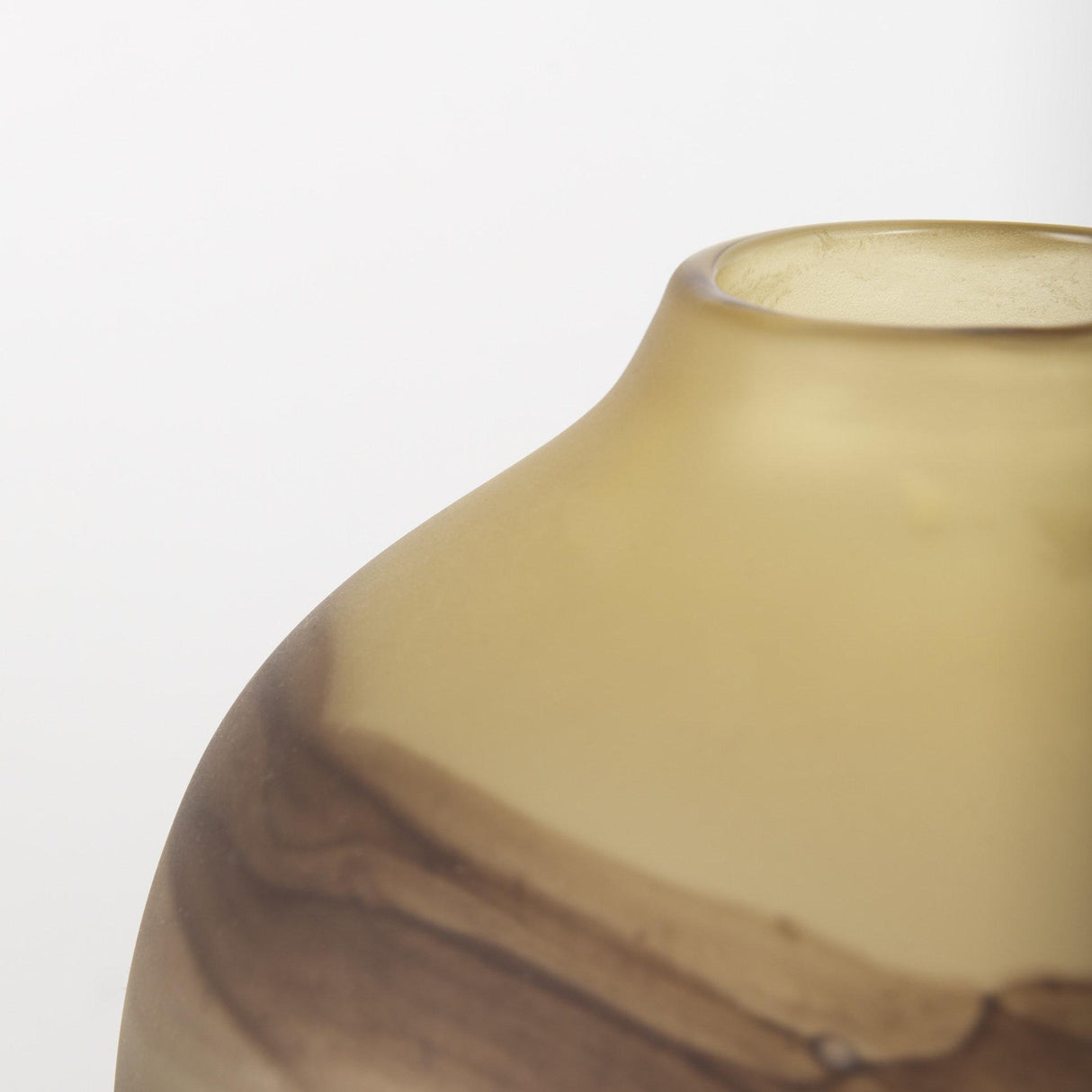 Mercana Pyla Short Yellow/Brown Glass Sand Dune Inspired Vase