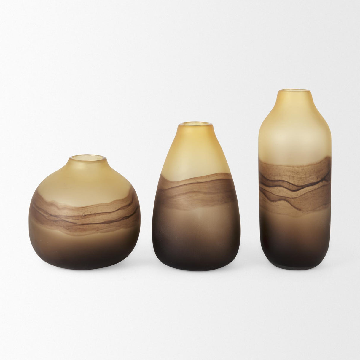 Mercana Pyla Large Yellow/Brown Glass Sand Dune Inspired Vase