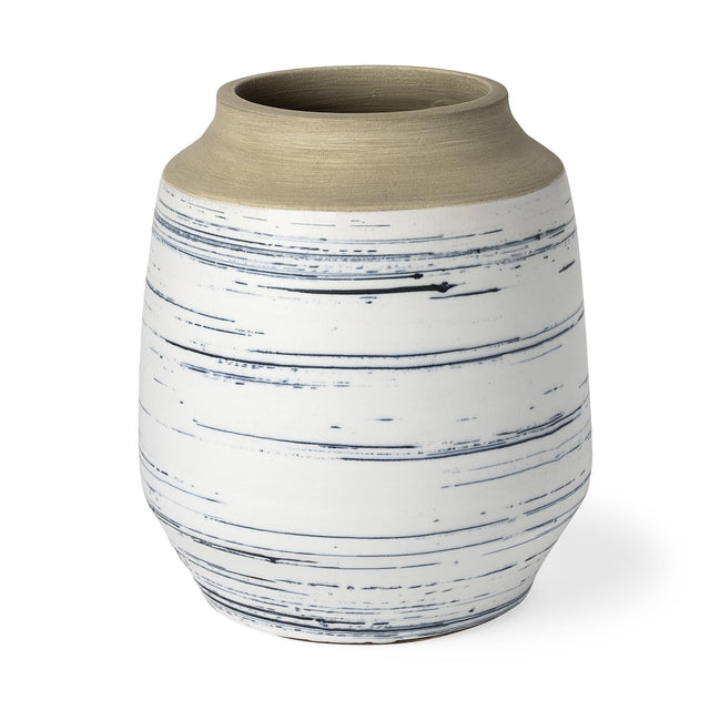 Mercana Sonnett Tall White/Blue Ceramic Vase