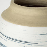 Mercana Sonnett Short White/Blue Ceramic Vase