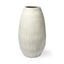 Mercana Reyan Large 28.5" Pearl White Ceramic Striped Vase