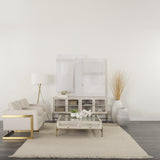 Mercana Reyan Small Pearl White Ceramic Striped Vase