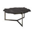 Mercana Shale 37" Irregular Live-Edge Black Slate w/Flat Iron Base Coffee Table