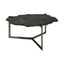 Mercana Shale 37" Irregular Live-Edge Black Slate w/Flat Iron Base Coffee Table