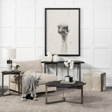 Mercana Shale 37" Irregular Live-Edge Black Slate w/Flat Iron Base Coffee Table