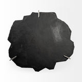 Mercana Shale 37" Irregular Live-Edge Black Slate w/Flat Iron Base Coffee Table