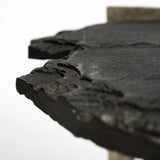 Mercana Shale 37" Irregular Live-Edge Black Slate w/Flat Iron Base Coffee Table