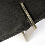 Mercana Shale 37" Irregular Live-Edge Black Slate w/Flat Iron Base Coffee Table