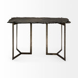 Mercana Shale III 50L x 20W Black Live-Edge Slate and Iron Console Table