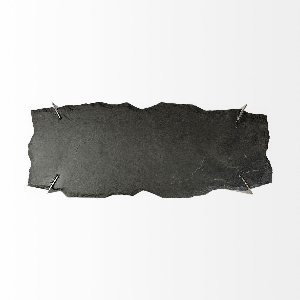 Mercana Shale III 50L x 20W Black Live-Edge Slate and Iron Console Table