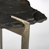 Mercana Shale III 50L x 20W Black Live-Edge Slate and Iron Console Table