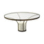 Mercana Jacinta 36" Round Glass Top Metal and Marble Pedestal Coffee Table