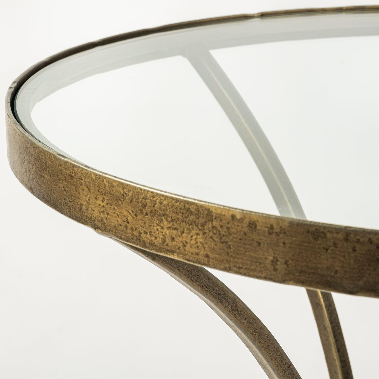 Mercana Jacinta II 21" Round Glass Top Metal and Marble Pedestal End/Side Table