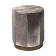 Mercana Zahavi I 23"H grey-toned hair-on-hide ottoman