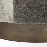 Mercana Zahavi I 23"H grey-toned hair-on-hide ottoman